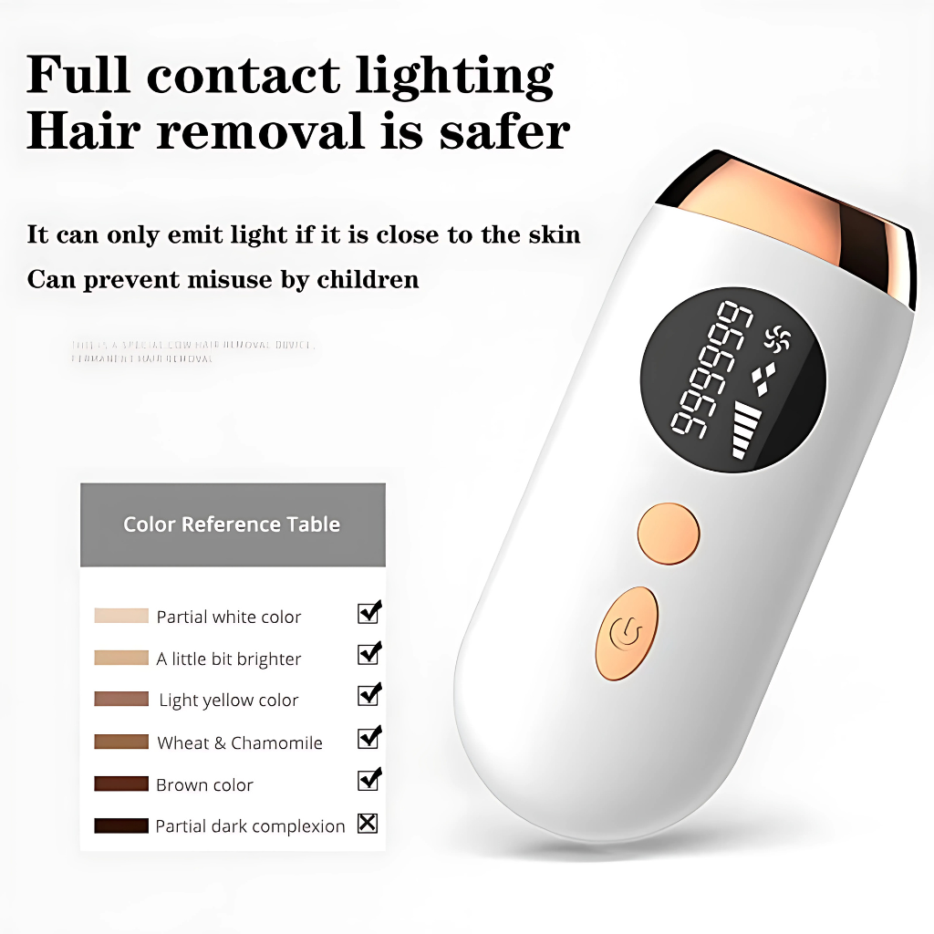 Compact IPL Laser Hair Removal Device – 999,999 Flashes, 5 Energy Levels, Painless Full-Body Treatment
