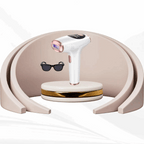 IPL hair removal device with attachments on a white background