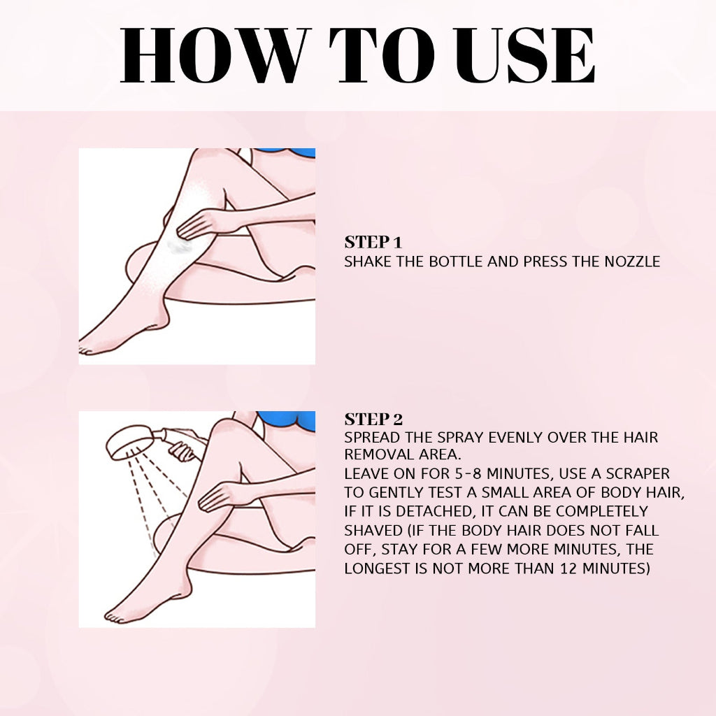 Gentle Hair Removal Spray for Women – 100ml Foam Mousse for Legs, Arms, Bikini, Armpits | Painless, Non-Irritating Depilatory Cream