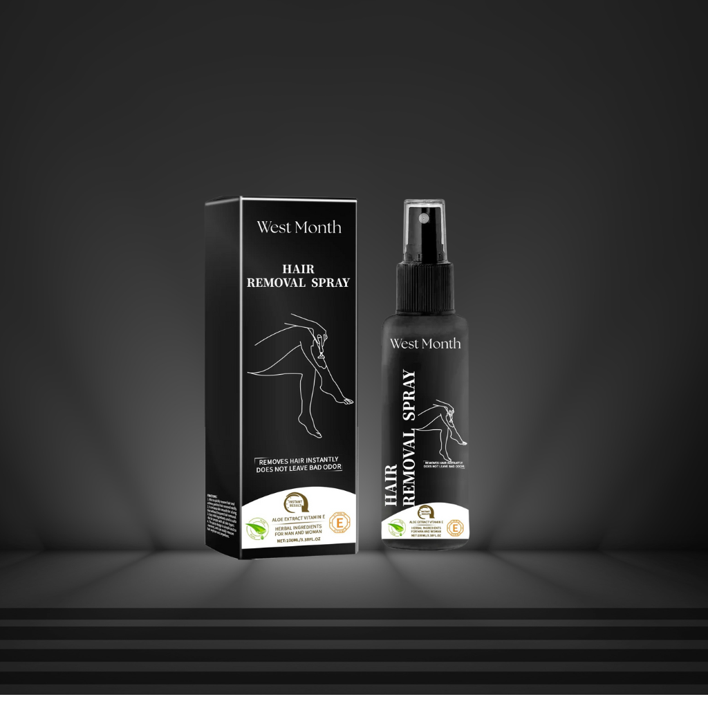 West Month Unisex Painless Hair Removal Spray – Fast & Gentle Depilatory for Smooth Legs, Arms & Body- (100ml)