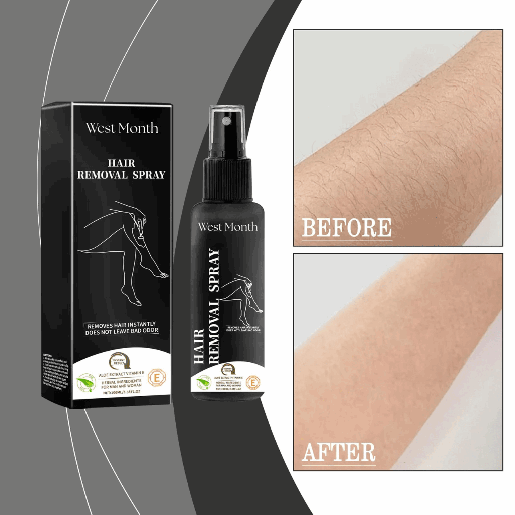 West Month Unisex Painless Hair Removal Spray – Fast & Gentle Depilatory for Smooth Legs, Arms & Body - (100ml) - SMOOVELUXE