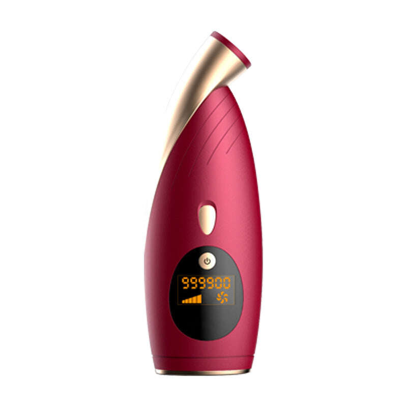 Red and gold IPL Hair reduction device with digital display on a white background