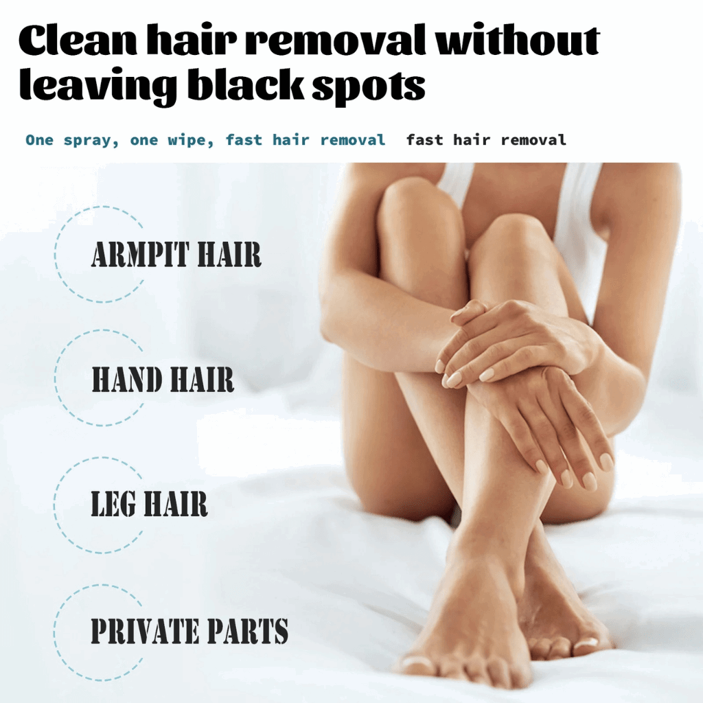 Painless Hair Removal Spray for Women & Men – Fast, Gentle, Plant Extract Formula for Legs, Arms, Underarms & Bikini (80ml) - SMOOVELUXE