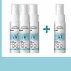 Three bottles of West&Month Hair Removal Spray with a fourth bottle on the right, featuring a blue plus sign indicating it is a 3+1 offer.