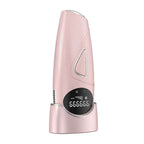 Pink IPL Hair reduction device with digital display on a white background