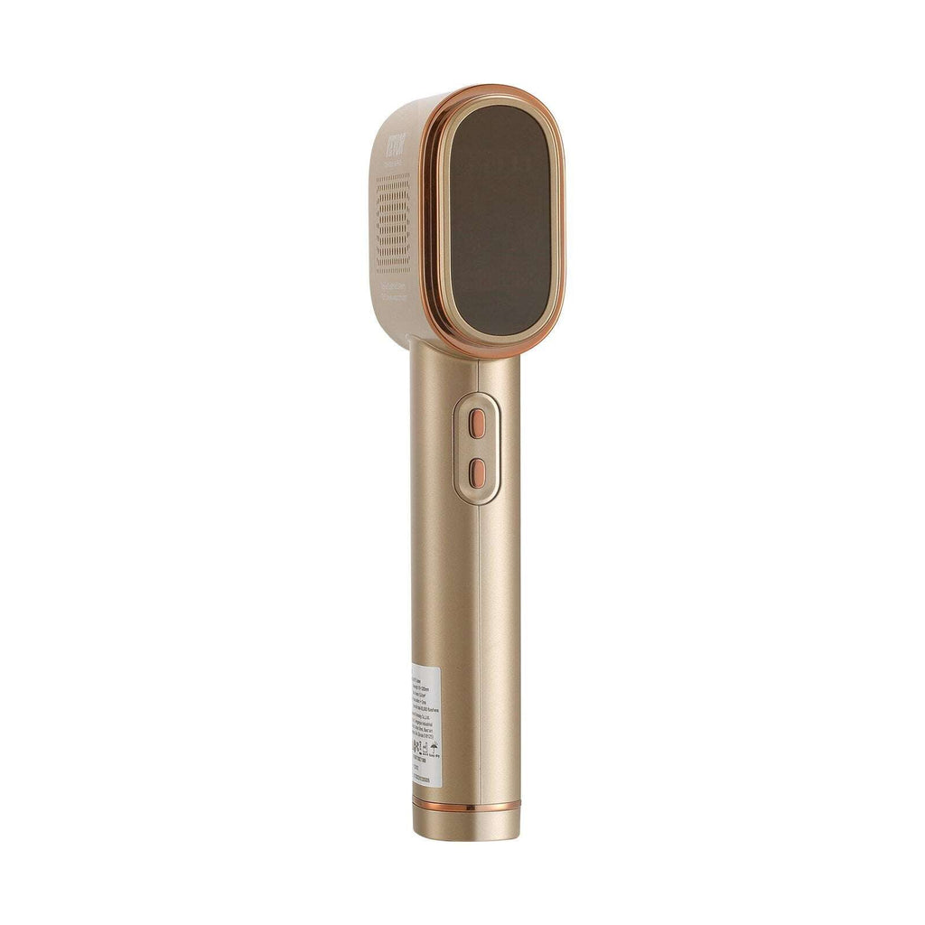 Gold IPL Hair reduction device with a screen on a white background